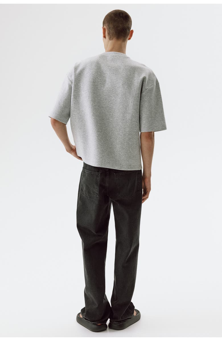 H&M Oversized Fit Scuba Knit T-shirt, Alternate, color, Light Gray Melange