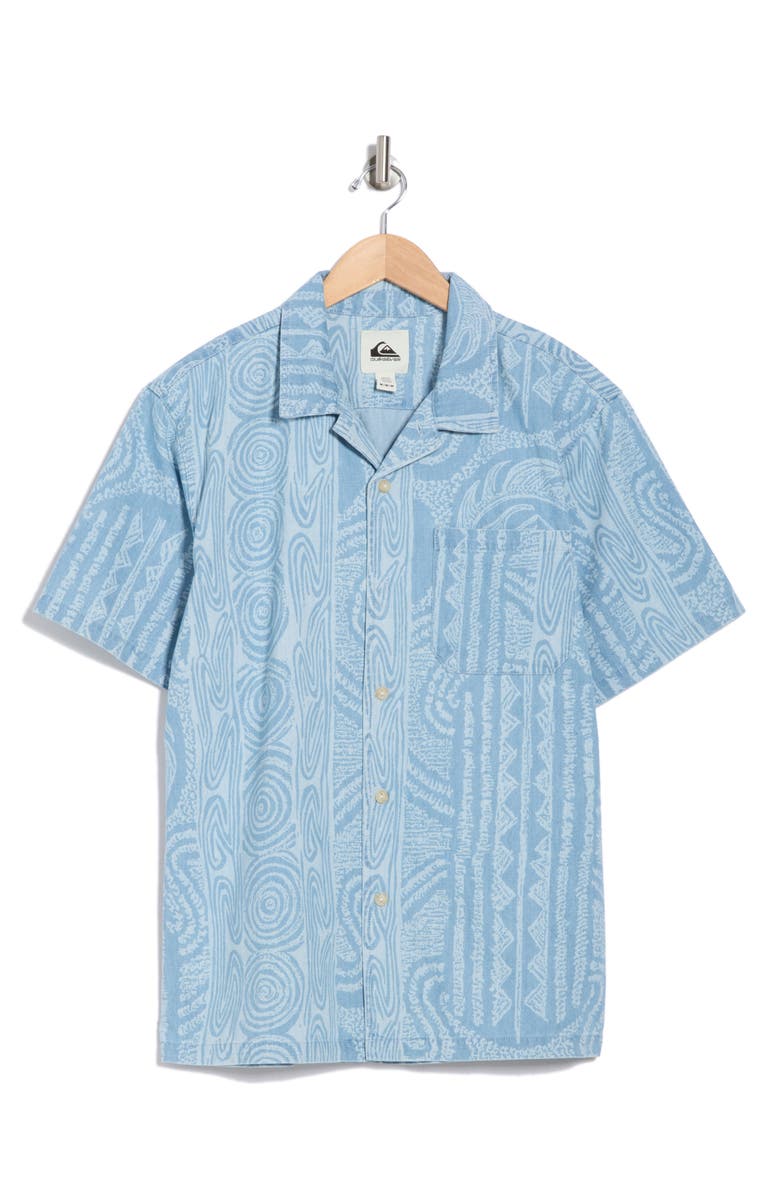 Quiksilver Denim Casual Short Sleeve Shirt, Alternate, color,
