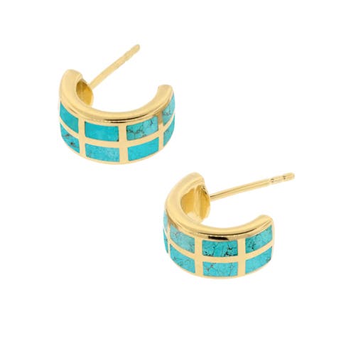 Dash Huggie Earring Set In Sterling With 18K Gold Overlay