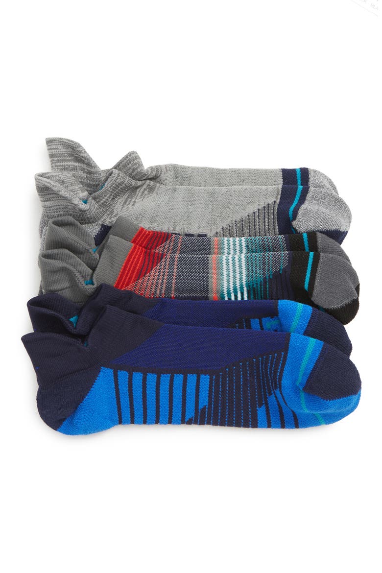 Assorted 3-Pack Tab Ankle Socks, Main, color, BLACK/ GREY/ NAVY