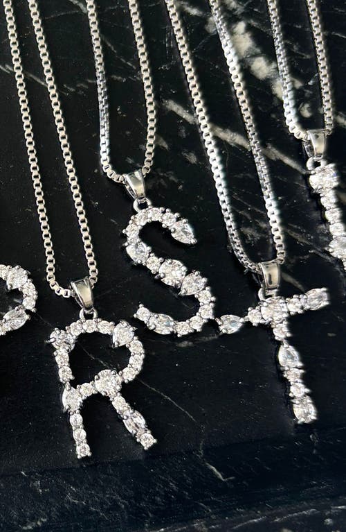 Adornia Mixed Crystal Initial Pendant Necklace