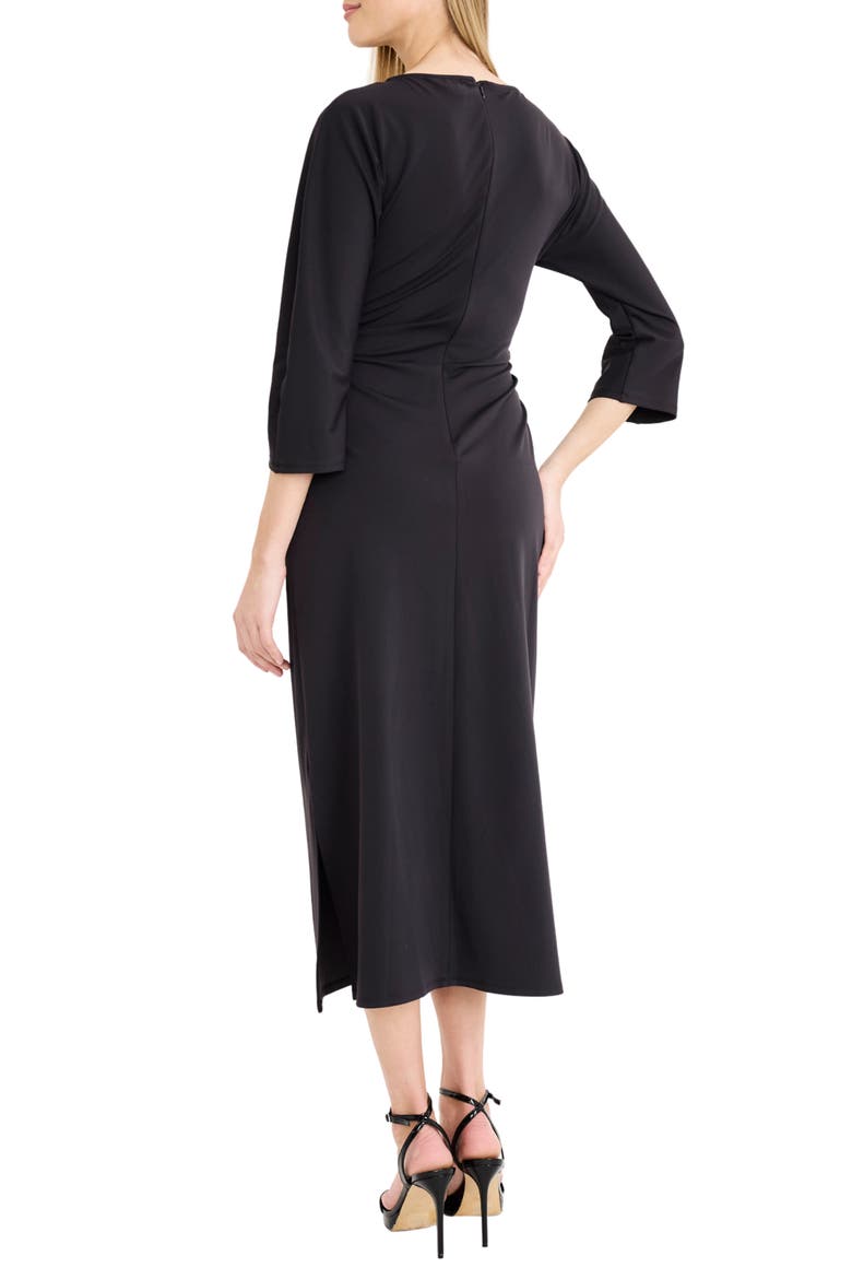High Neck Midi Dress, Alternate, color, BLACK