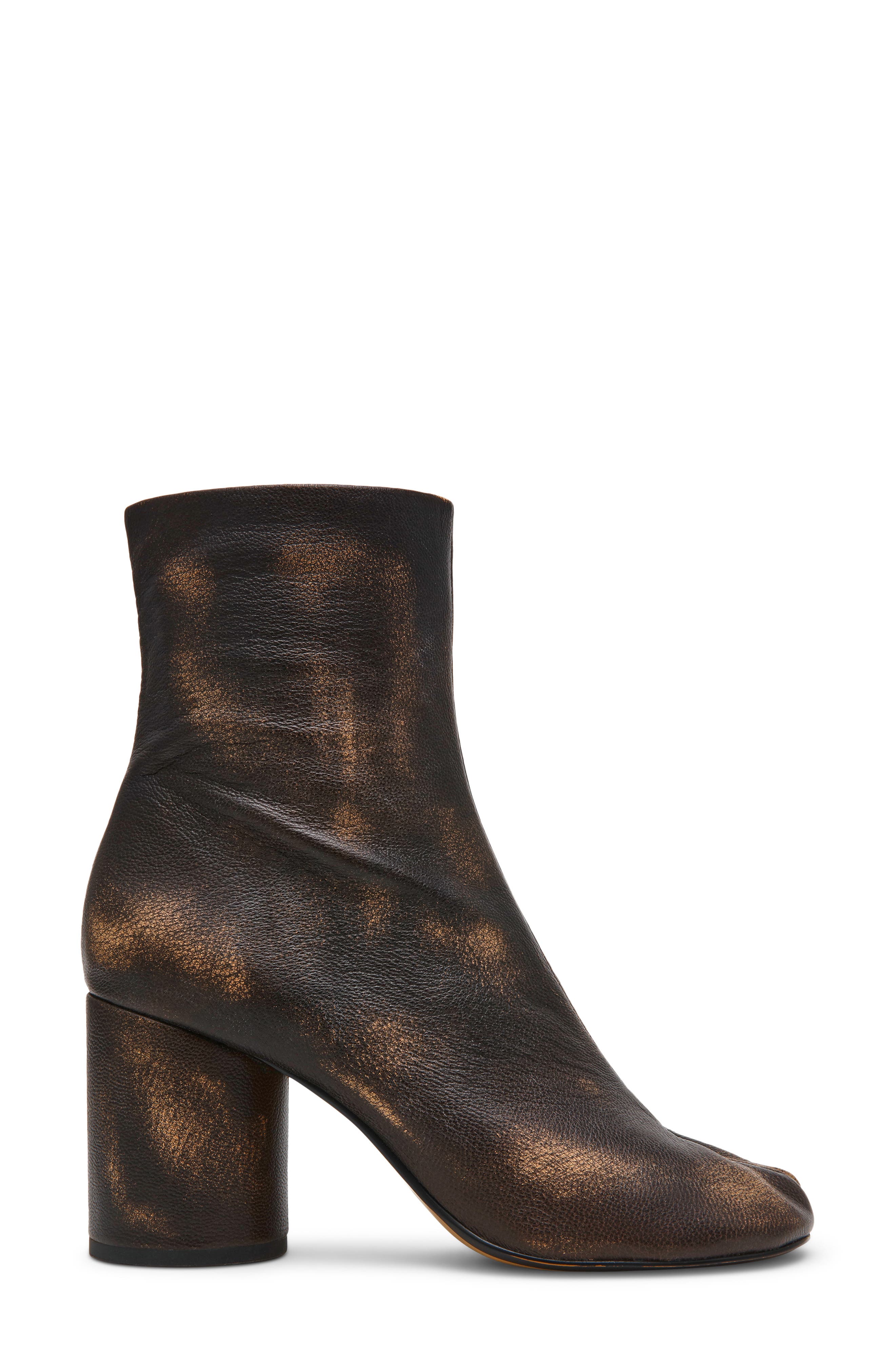 Caro Split Toe Bootie, Alternate, color, BROWN DISTRESSED