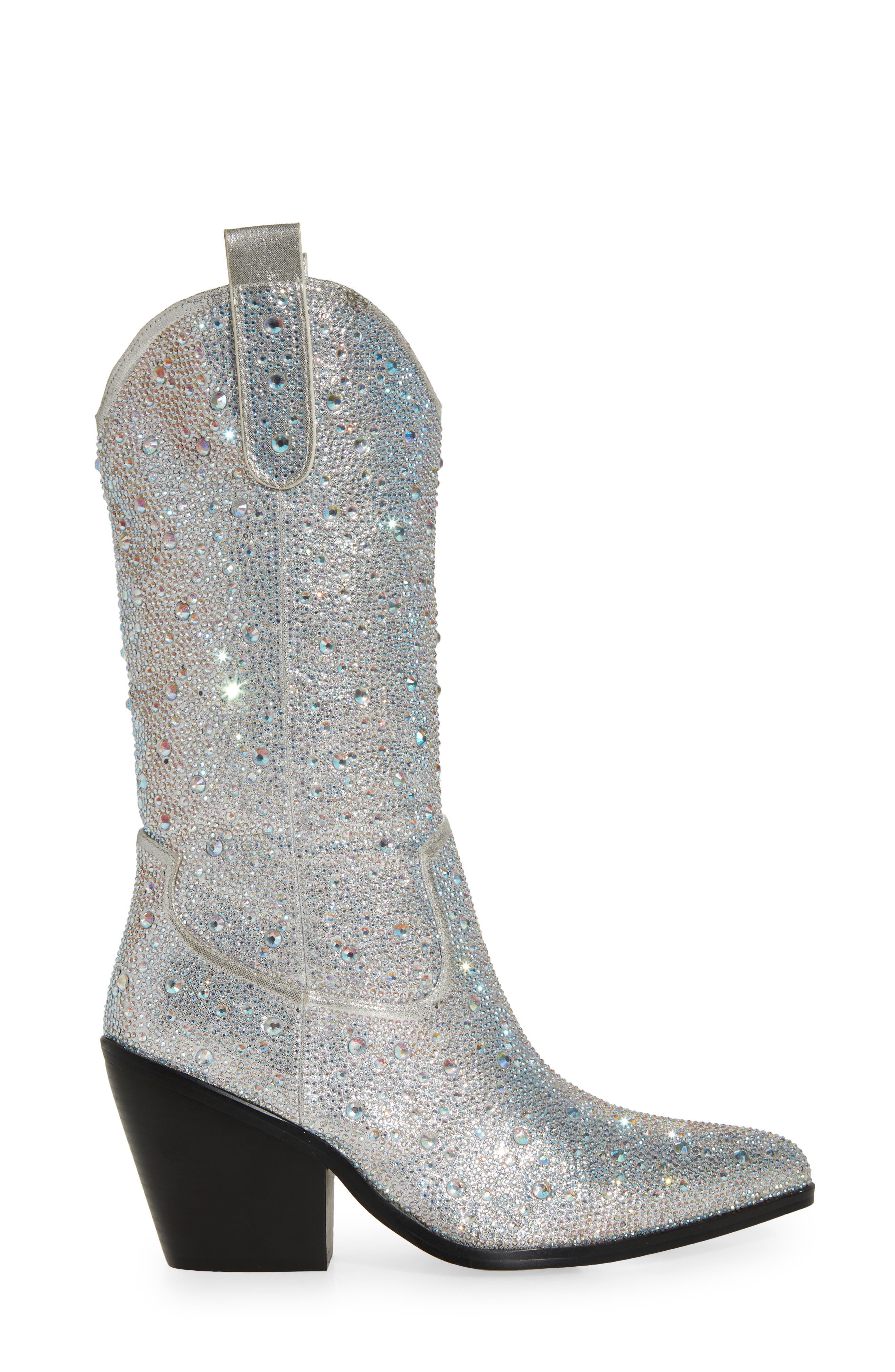 AZALEA WANG Boosts Crystal Western Boot, Alternate, color, 