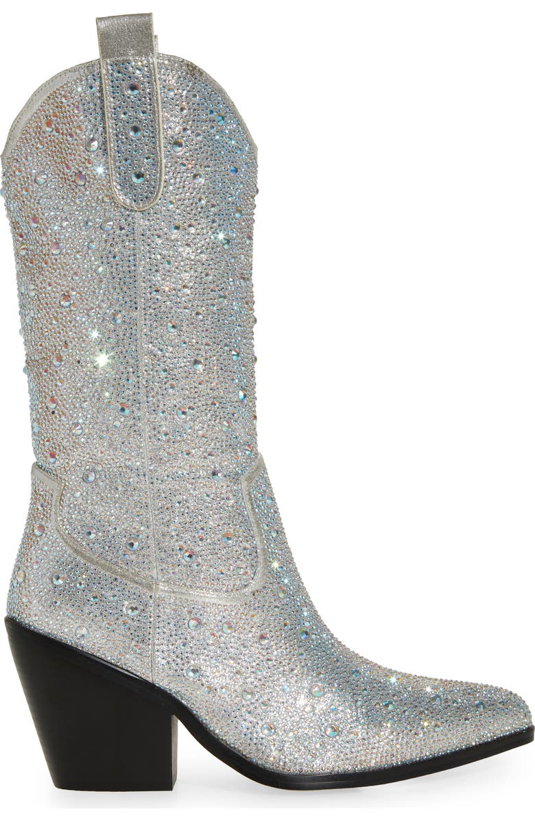 AZALEA WANG Boosts Crystal Western Boot, Alternate, color,