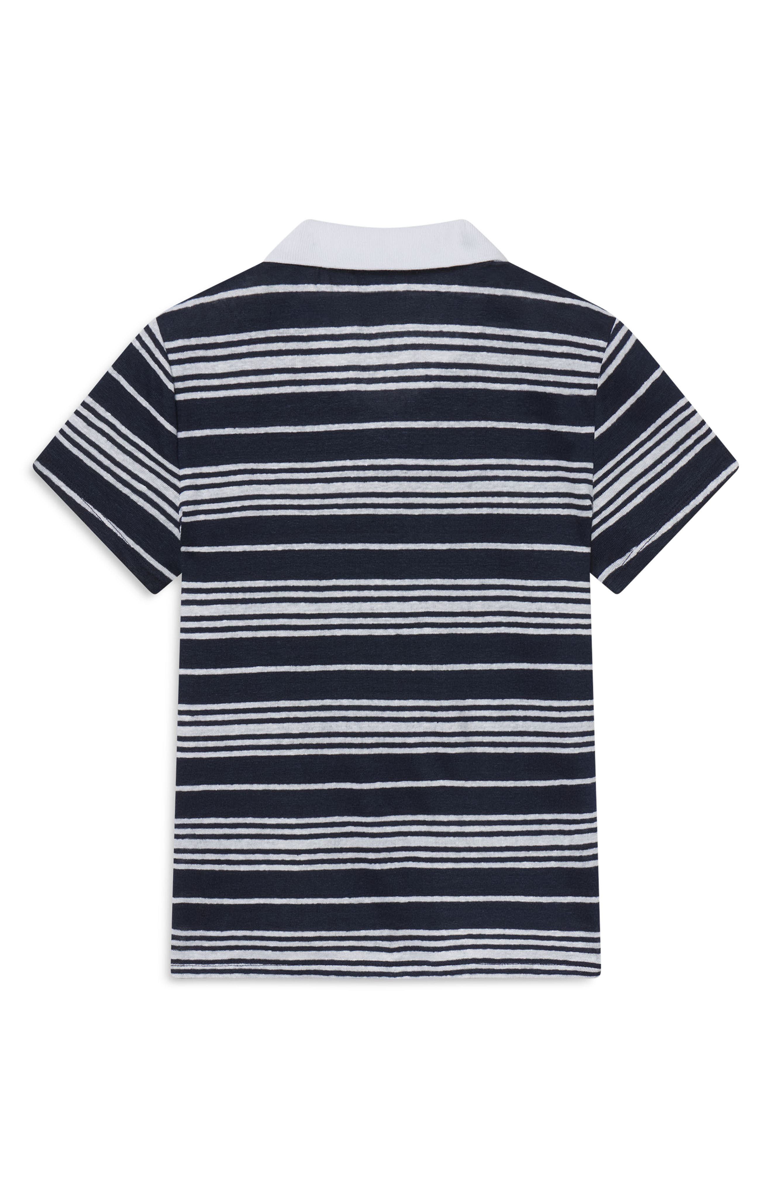 The Stripe Stretch Linen Polo Top - image 2