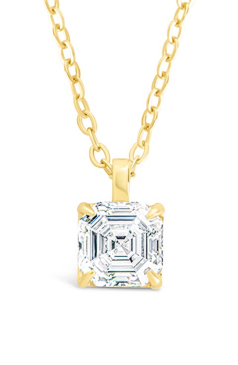 Asscher Cut Cubic Zirconia Pendant Necklace