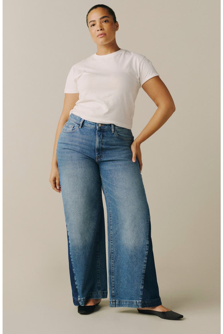 Nce High Waist Wide Leg Jeans, Alternate, color, SPLIT RINSE