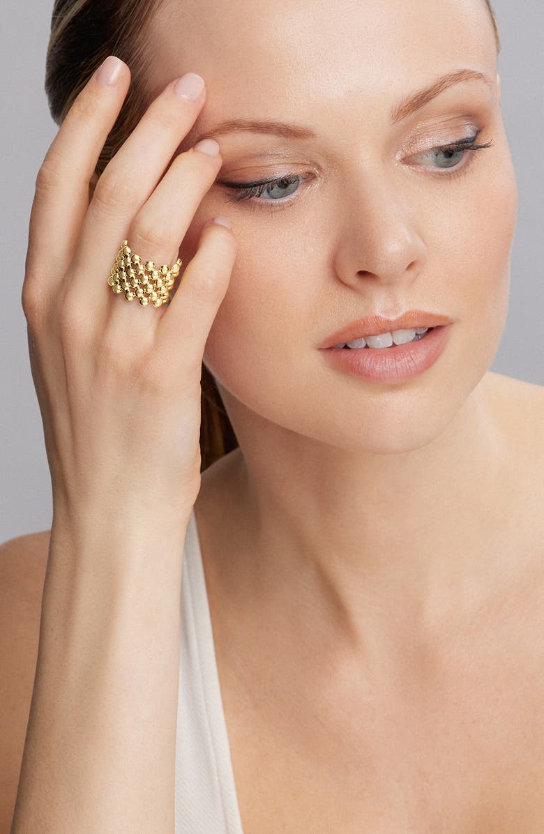 LAGOS Caviar Gold Wide Band Ring, Alternate, color, Gold
