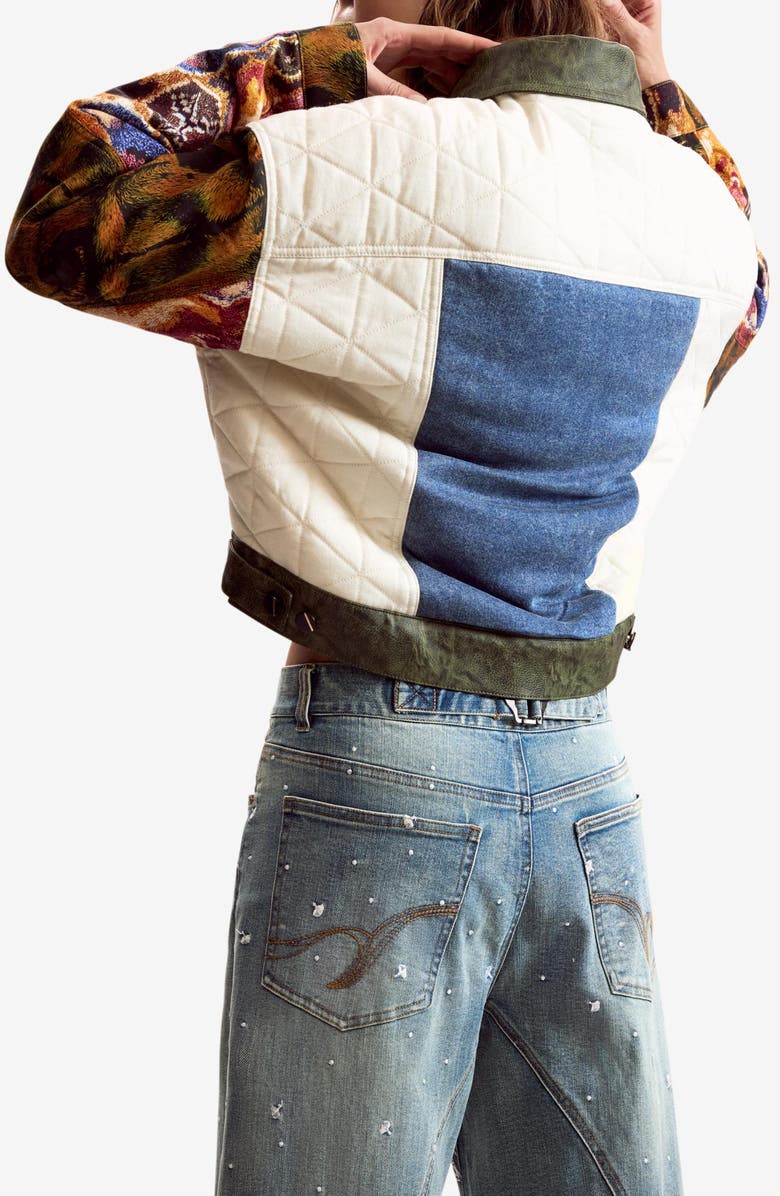 Desigual Quilted Trucker Jacket, Alternate, color, White