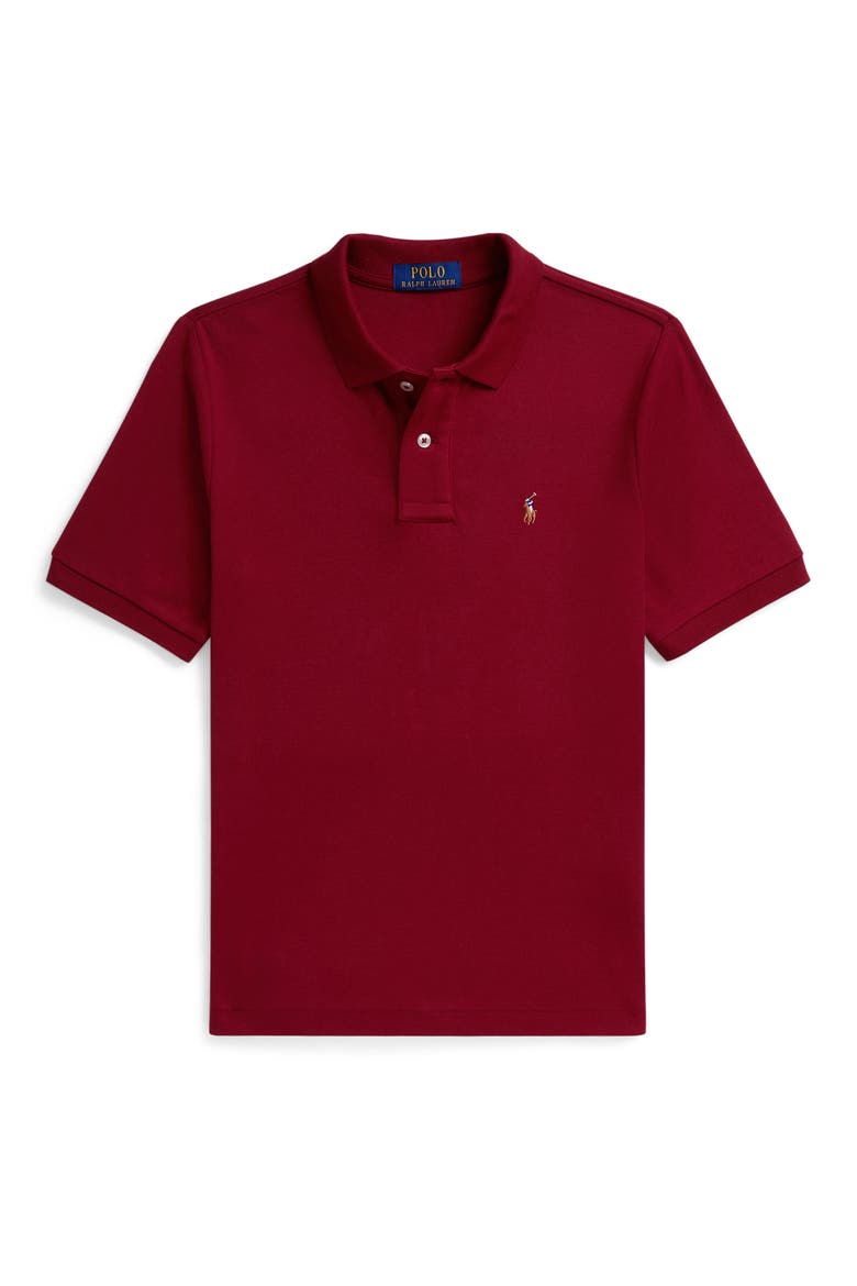 Kids' Cotton Interlock Polo, Main, color, EATON RED