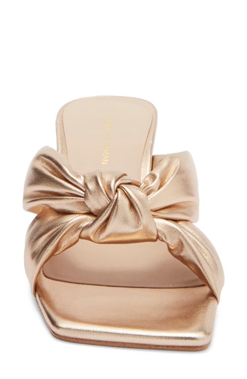 Stuart Weitzman Playa 50 Knot Kitten Heel Sandal In Gold