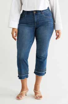 Democracy Double Layer Fray Hem Kick Flare Jeans
