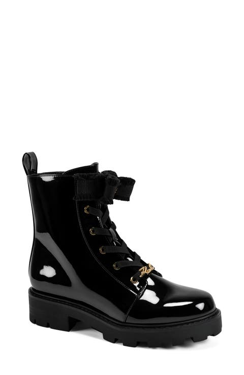 Metea Faux Leather Combat Bootie