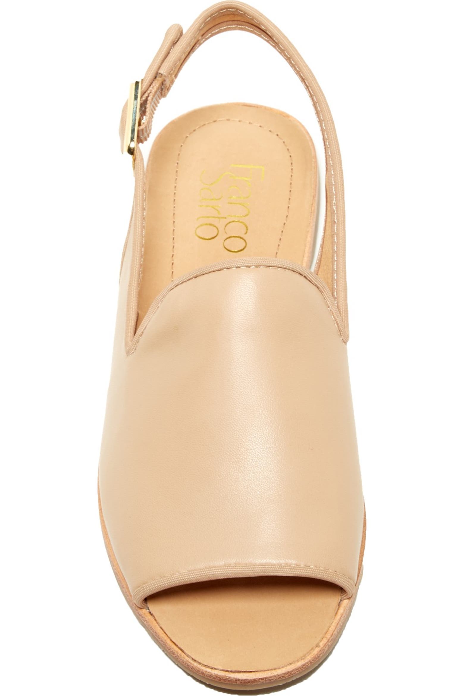 Open Peeps Franco Sarto Valonia Leather Peep Toe Slingback Sandal - Wide Width ...