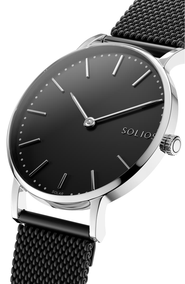 Solios Watches The Solar Classic | Black Dial - Silver Case, Alternate, color, 