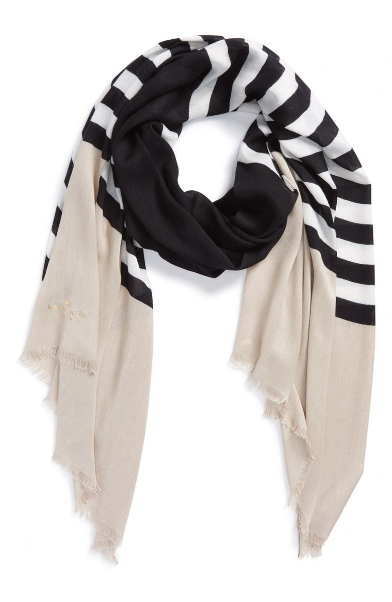 Kate Spade New York 'six month stripe' scarf, Main, color, 