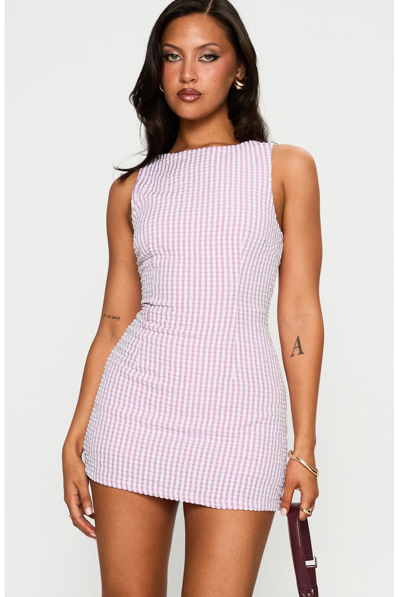 Yumiko Tie Back Sleeveless Romper, Alternate, color, PINK CHECK