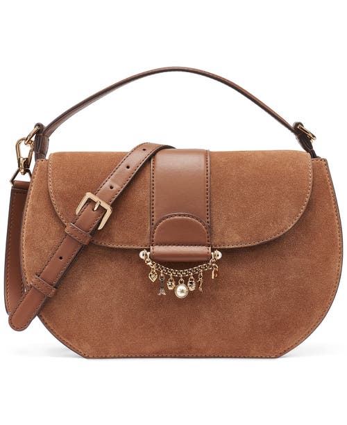 KARL LAGERFELD PARIS Jocelina Suede Satchel in Cognac at Nordstrom