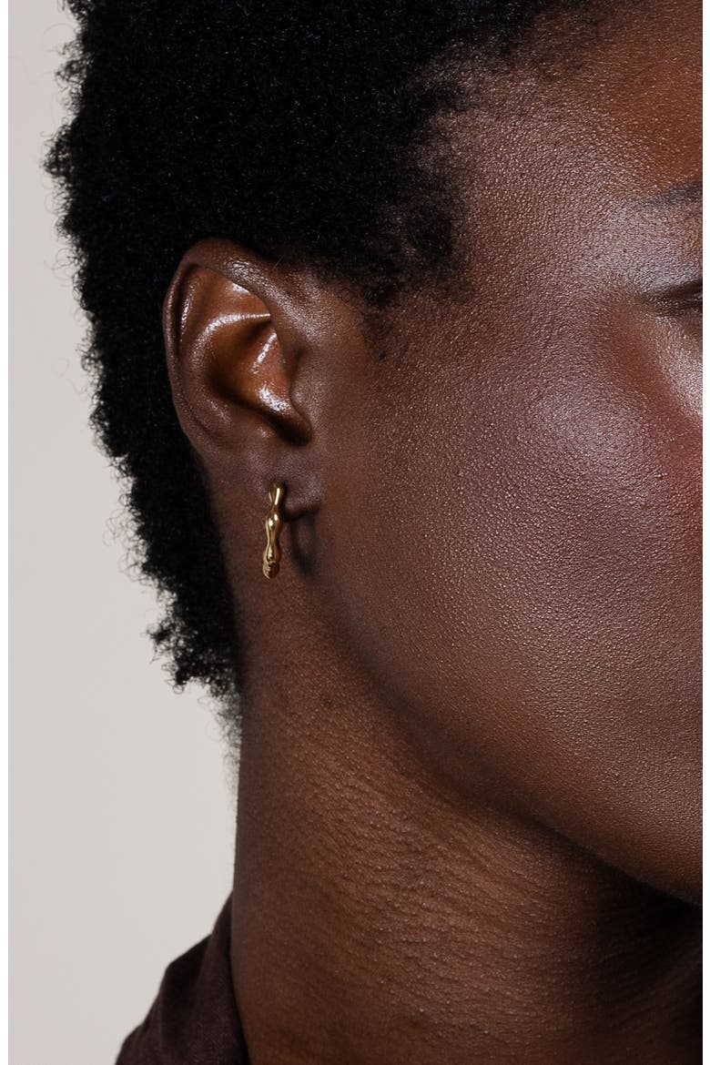 Waterfall Hinged Huggie Hoops, Alternate, color, Yellow Gold Vermeil