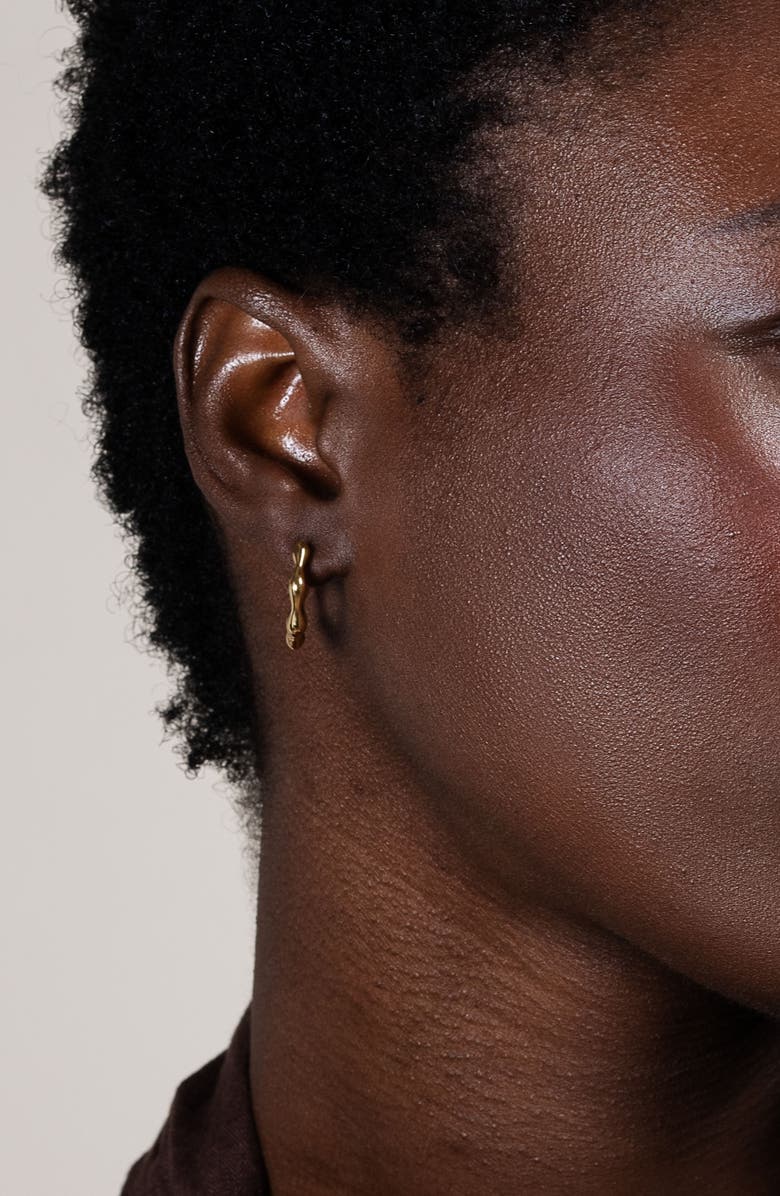 Dower & Hall Waterfall Hinged Huggie Hoops, Alternate, color, Yellow Gold Vermeil