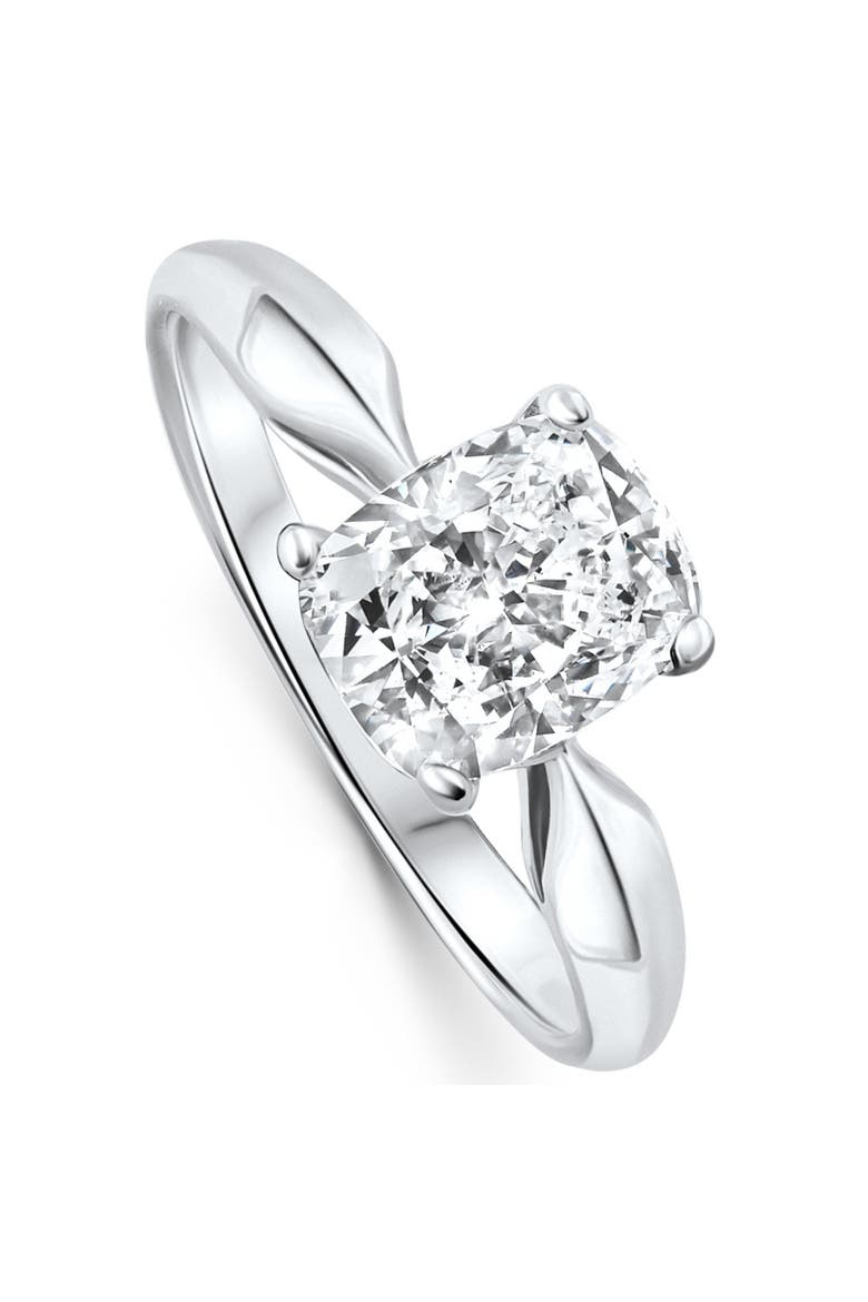 Certified 2Ct Cushion Solitaire Diamond Engagement Ring 14k Gold Lab Grown, Main, color, 14k White Gold