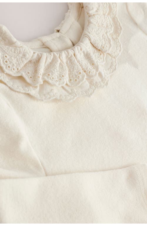 Next Kids' Eyelet Collar Long Sleeve Top In White