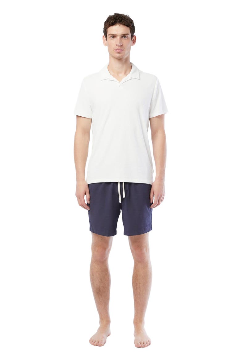 Towel Terry Johnny Collar Polo, Main, color, WHITE