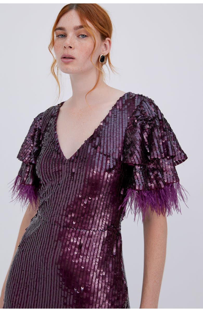 RAISHMA Selene Burgundy Gown, Alternate, color, Purple