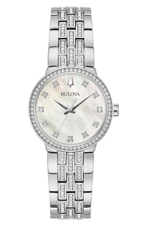 Diamond Mother-of-Pearl Bracelet Watch, 28.5mm