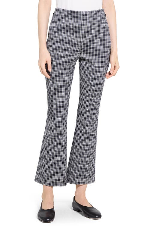 Theory High Waist Kick Flare Ankle Pants In Blue