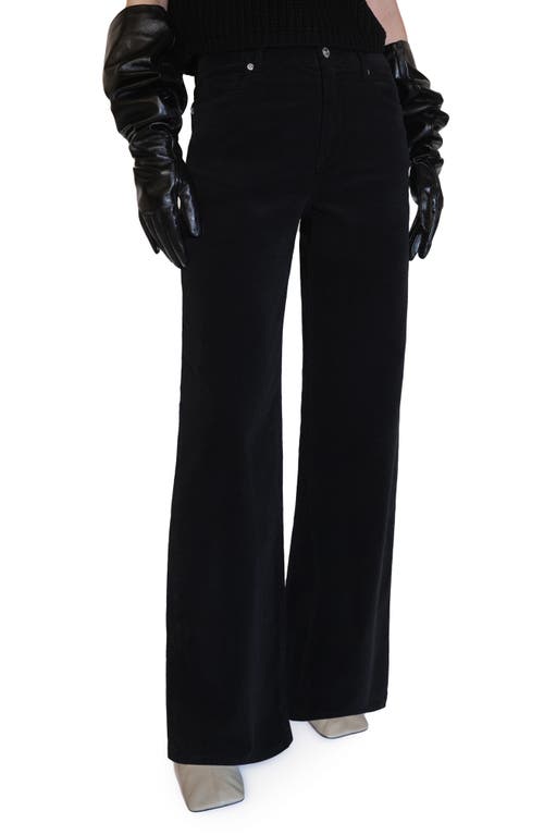 Shop Mango Wide Leg Corduroy Jeans In Black