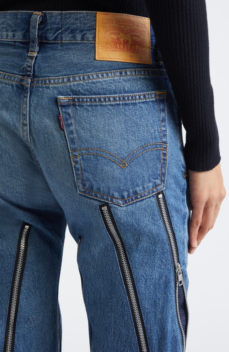 Junya Watanabe x Levi's<sup>®</sup> Zip Detail Flare Jeans, Alternate, color, Indigo