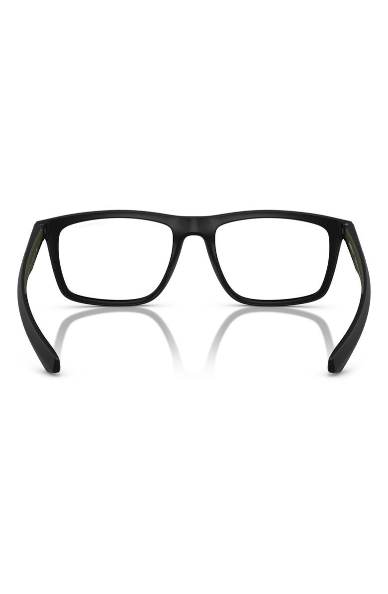 Emporio Armani 55mm Square Optical Glasses, Alternate, color, Matte Black / Clear