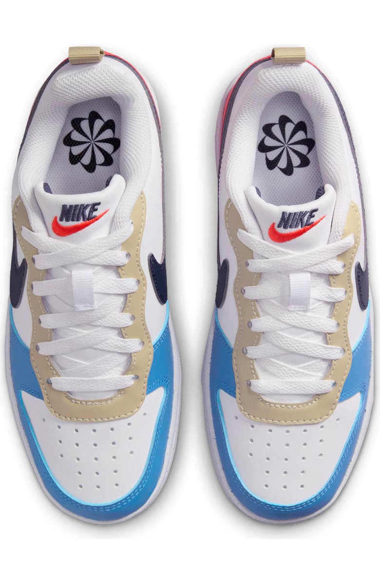 Nike Kids' Court Borough Low Top Sneaker, Alternate, color, White/ Thunder Blue/ Crimson
