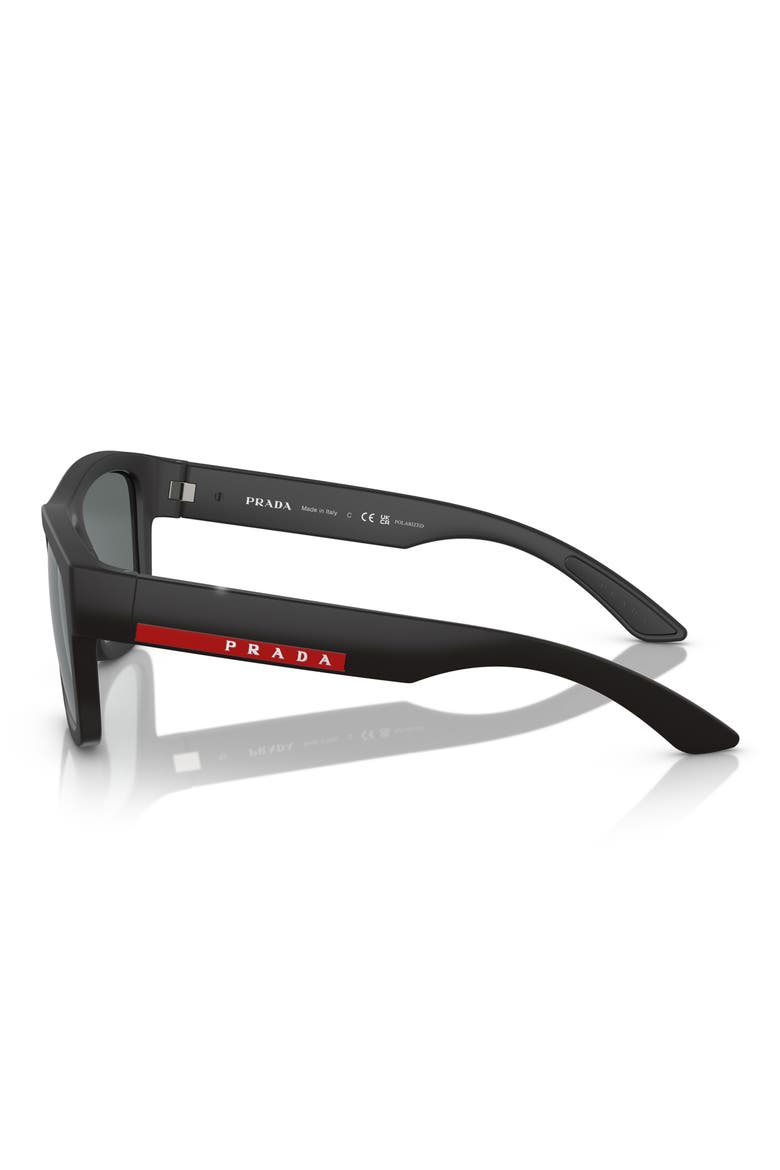 53mm Polarized Pillow Sunglasses, Alternate, color, RUBBER BLACK