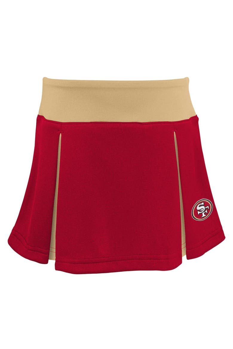 Girls Toddler Scarlet San Francisco 49ers Spirit Cheer Two-Piece Cheerleader Set with Bloomers, Alternate, color, Scarlet