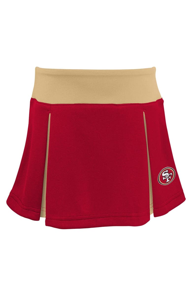Outerstuff Girls Toddler Scarlet San Francisco 49ers Spirit Cheer Two-Piece Cheerleader Set with Bloomers, Alternate, color, Scarlet