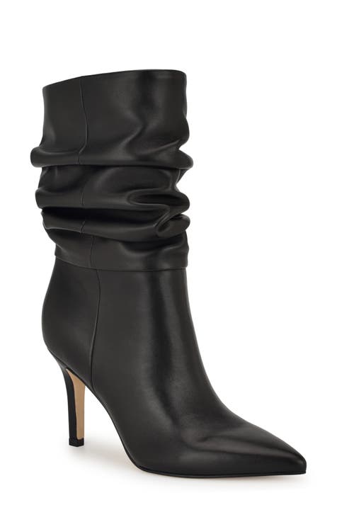 Tall slouch boots with fashion heel