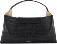 Ree Projects Elieze Baguette Croc Embossed Leather Top Handle Bag