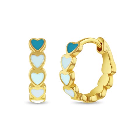 Enamel Cascading Heart Girl Earrings