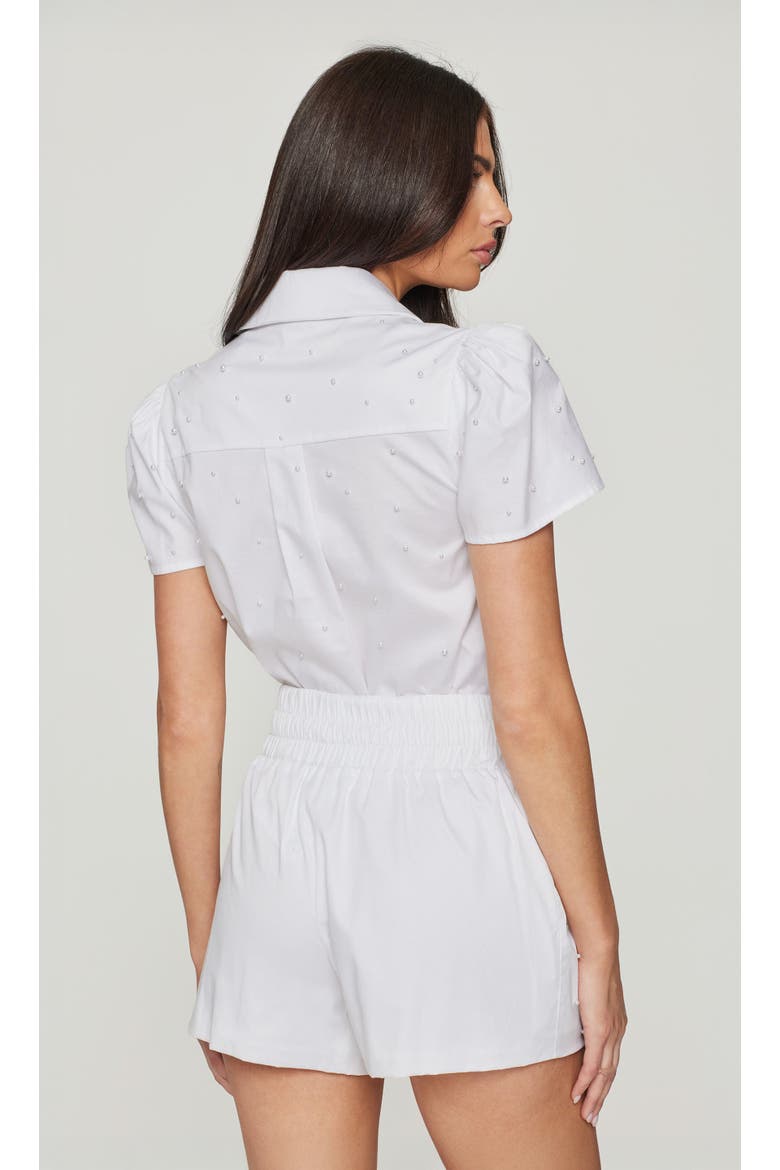 Murphy Pearl Embellished Poplin Shirt, Alternate, color, white