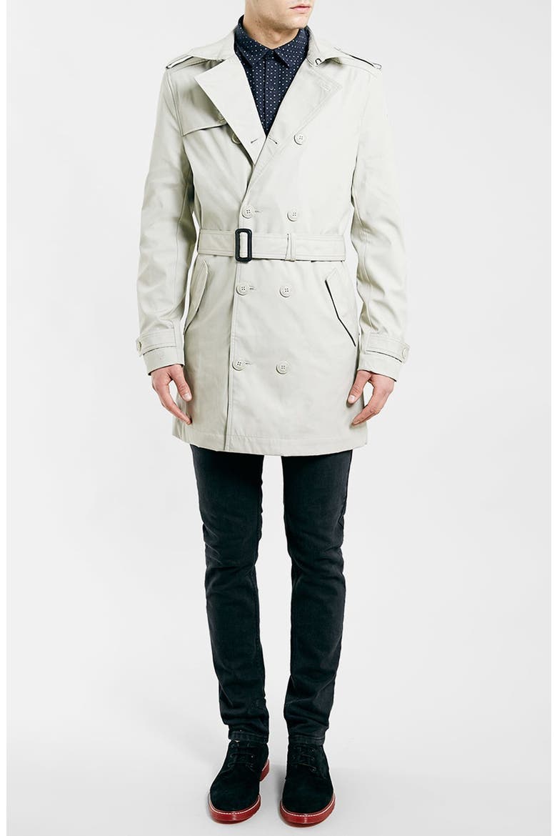 Double Breasted Mac Jacket, Alternate, color, STONE