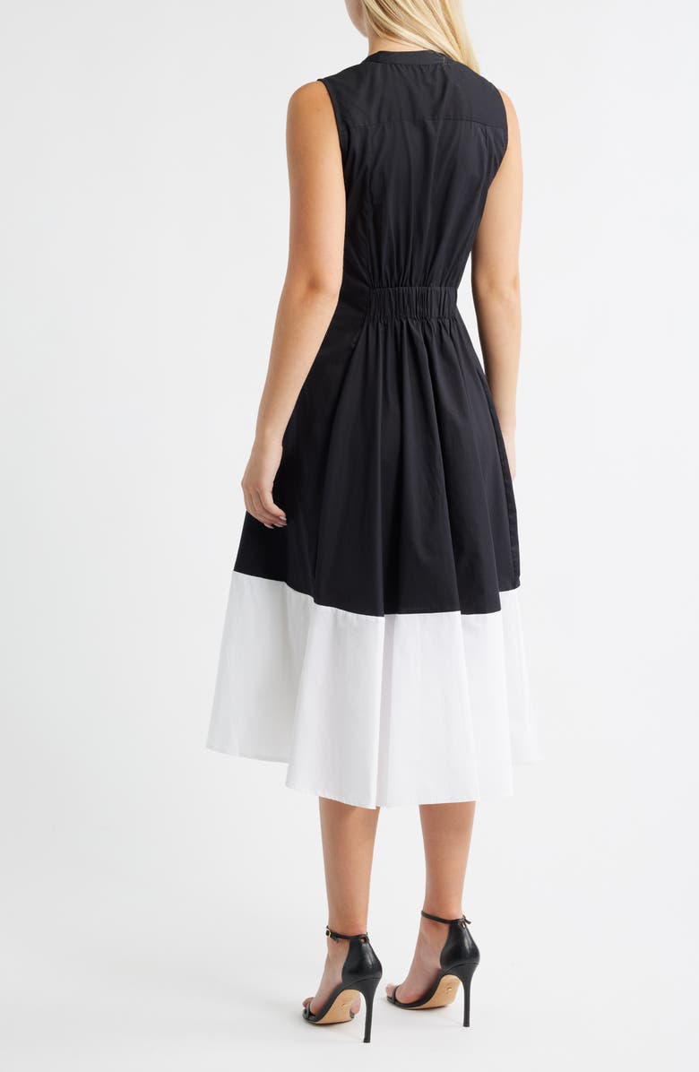 Halogen<sup>®</sup> Colorblock Sleeveless Cotton Dress, Alternate, color, Rich Black