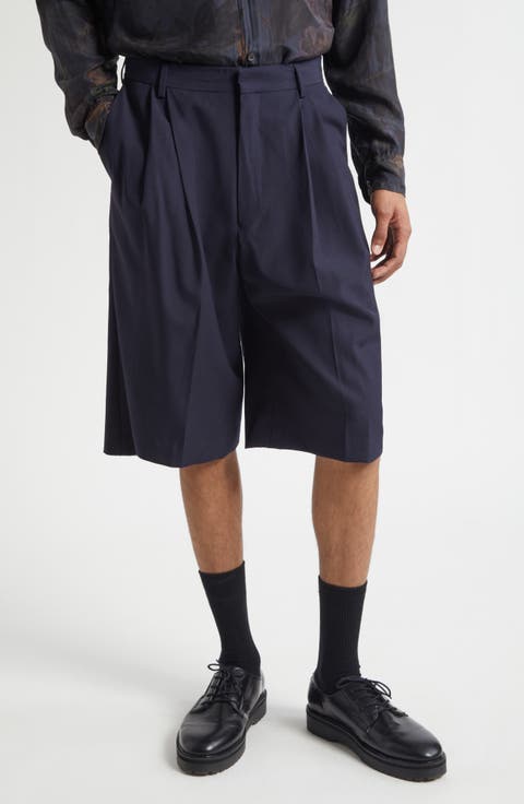 Panrom Pleated Wool Bermuda Shorts
