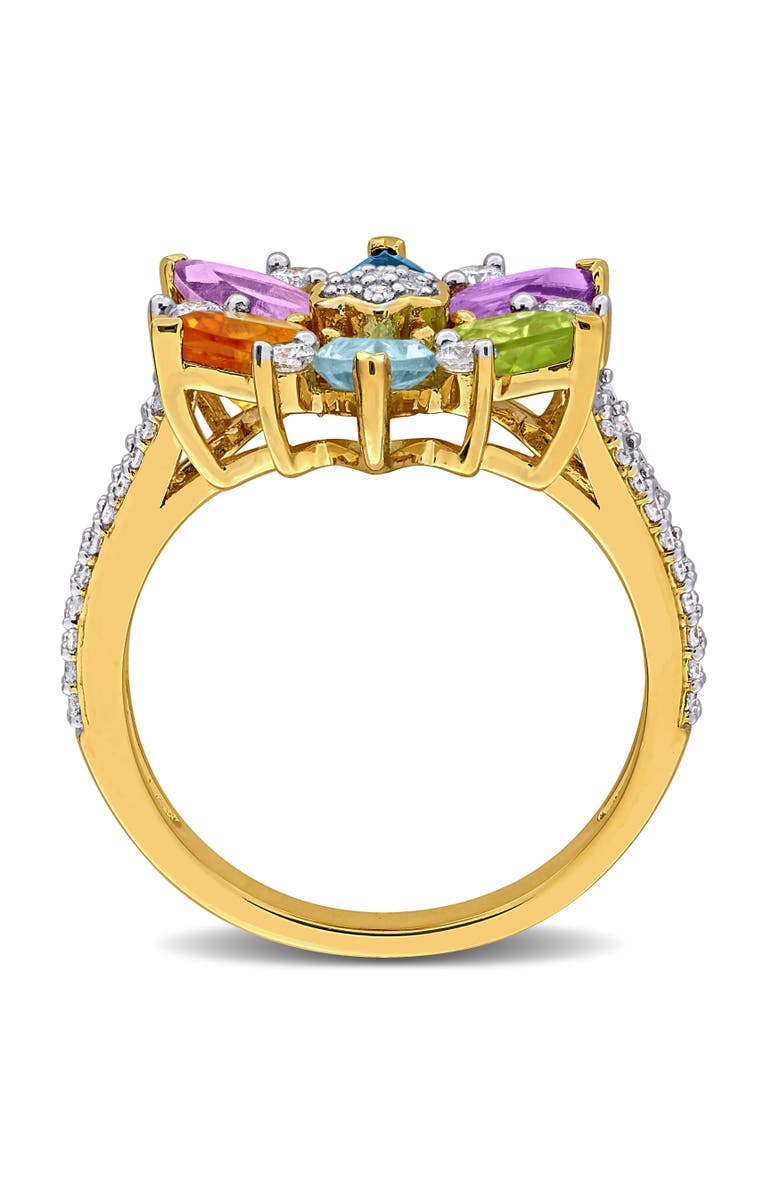 Julianna B. Multi-Stone 1/2ct TW Diamond Flower Ring, Alternate, color, Yellow-Plated Sterling Silver
