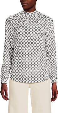 Lands' End Jersey Long Sleeve Gathered Mock