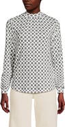 Lands' End Jersey Long Sleeve Gathered Mock