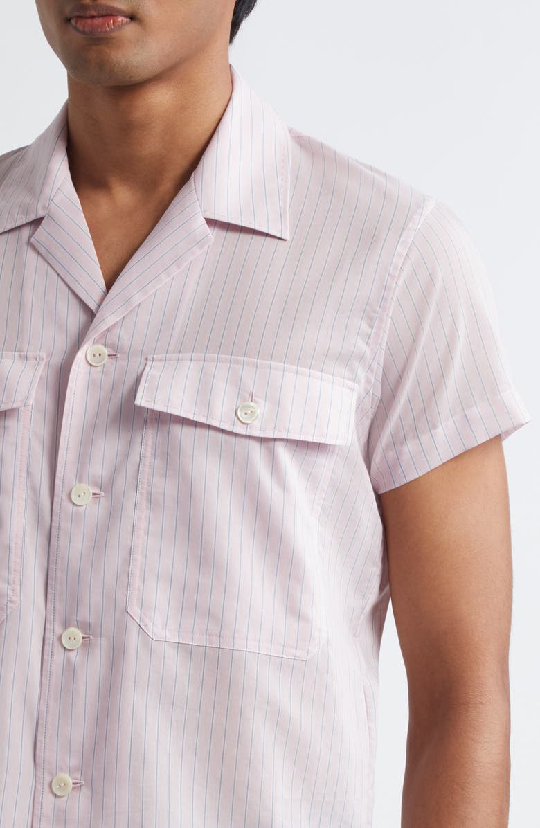 Second Layer Stripe Camp Shirt, Alternate, color, Pink Stripe 3069