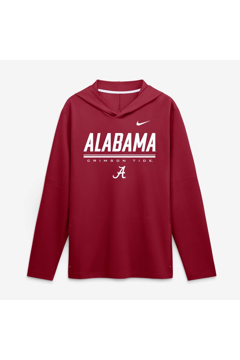 Men's Nike Crimson Alabama Crimson Tide 2026 Sideline Lightweight Long Sleeve Hooded Dri-FIT Top, Main, color, Crimson